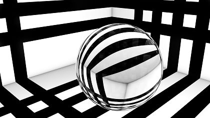 Vorschaubild einer Glaskugel in der sich der umgebende Raum spiegelt